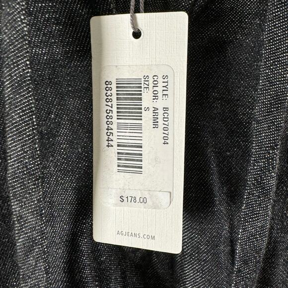 NWT AG Adriano Goldschmied Womens Lottie Top Shirt Blue Ruffle Tie Neck Size S - Picture 3 of 7